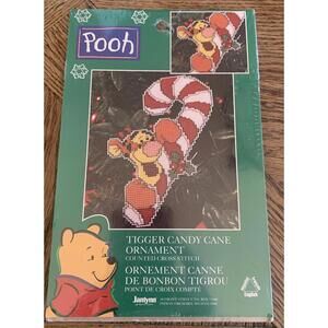 Winnie The Pooh Tigger Candy Cane Xmas Ornament Counted Cross Stitch Kit Janlynn
